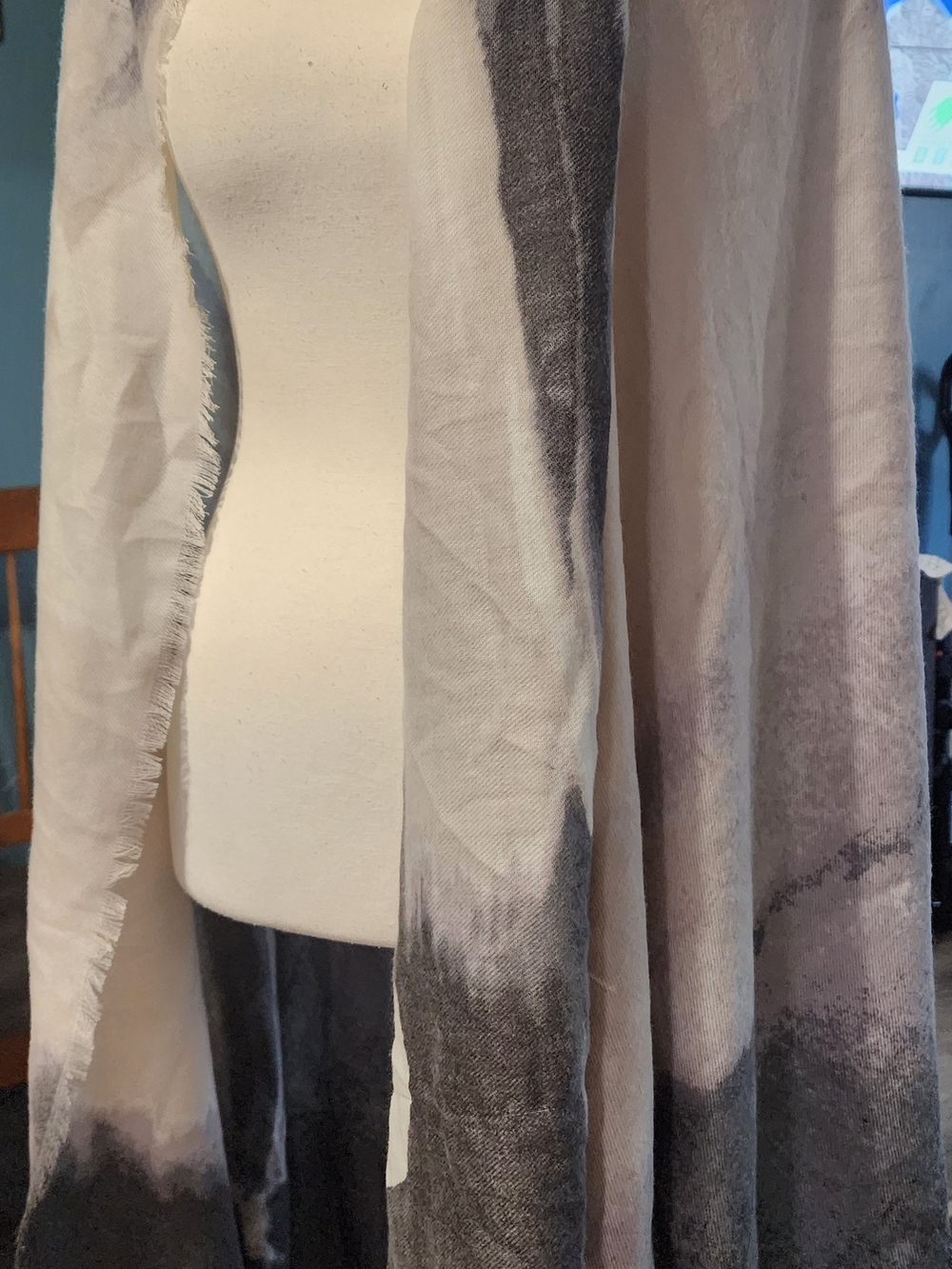 Scarf/Shawl Tye Dye Gray/Black/White